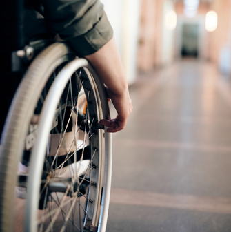 A wheelchair wheel