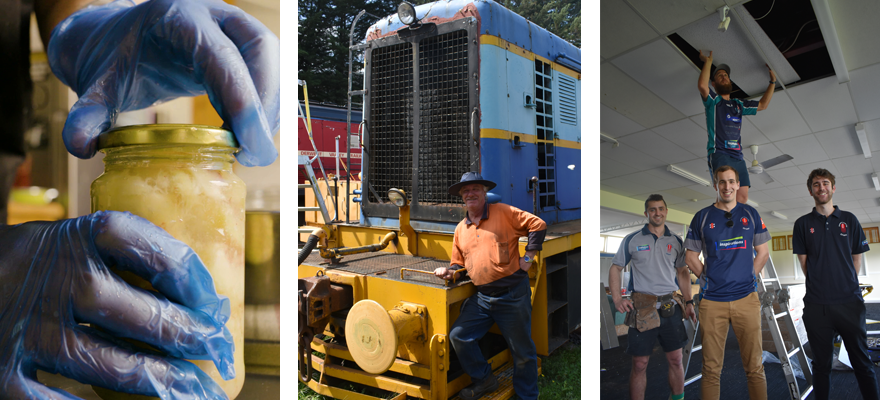 Community grant recipients: Harvest Helpers, Derwent Valley Railway and Deloraine Cricket Club