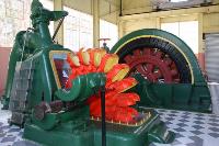 The pelton wheel turbines are no longer in operation but you can see the process used to generate electricity from water